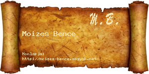 Moizes Bence névjegykártya